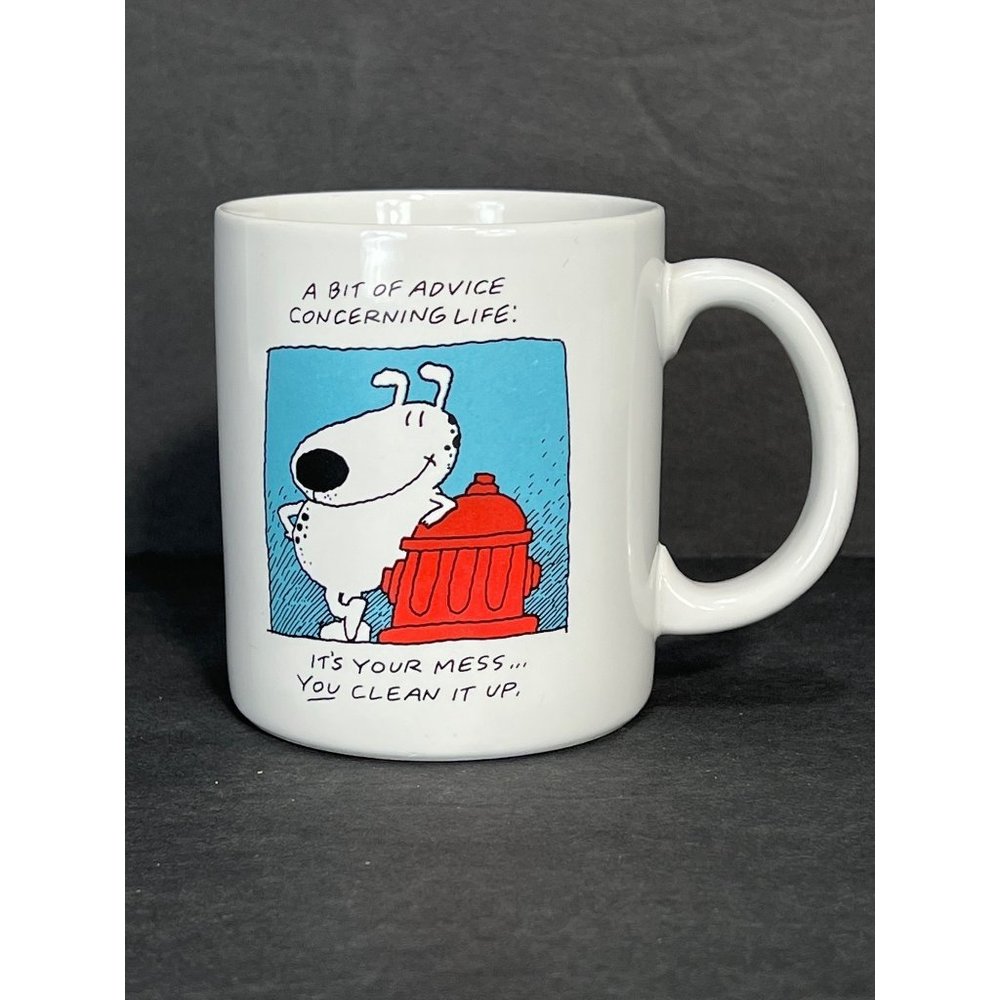 Vintage Mug American Greeting1987 Its Your Mess Novelty Funny Dog Fire Hydrant